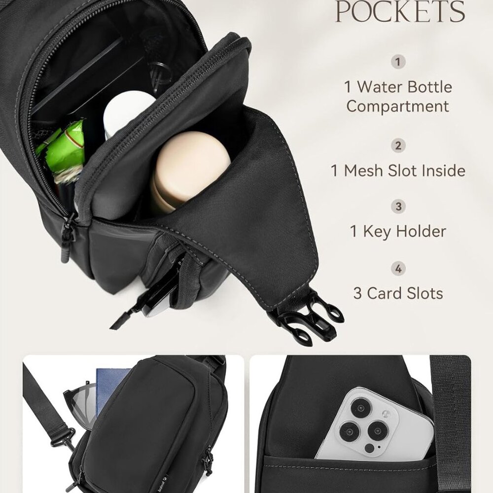 Multi-Functional Black Sling Backpack - Compact &… - image 3